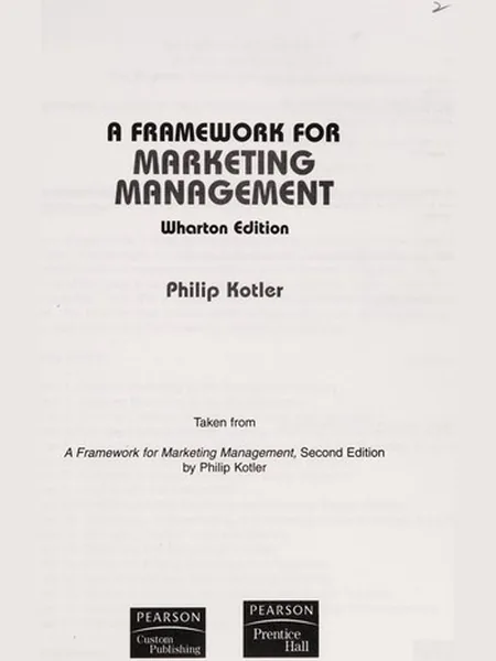 A Framework for Marketing Management cover