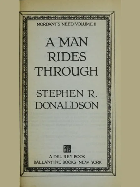 A Man Rides Through first edition cover, Ballantine Books 1987