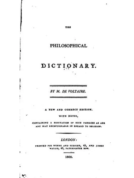 A Philosophical Dictionary, cover of another edition (the R. Urie 1766 cover is not yet photographed)