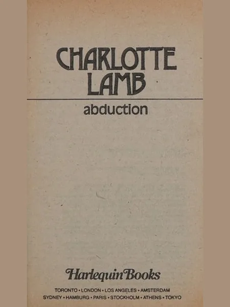 Abduction cover, Harlequin Presents 1981