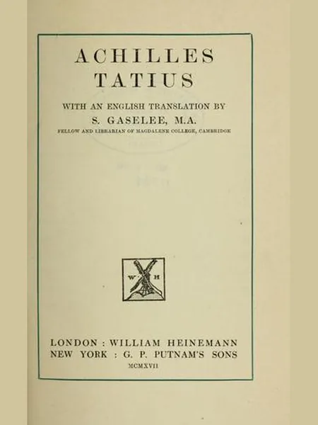Achilles Tatius first edition cover, Heinemann 1917