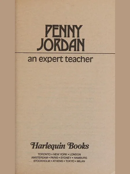 An Expert Teacher cover, Harlequin 1989