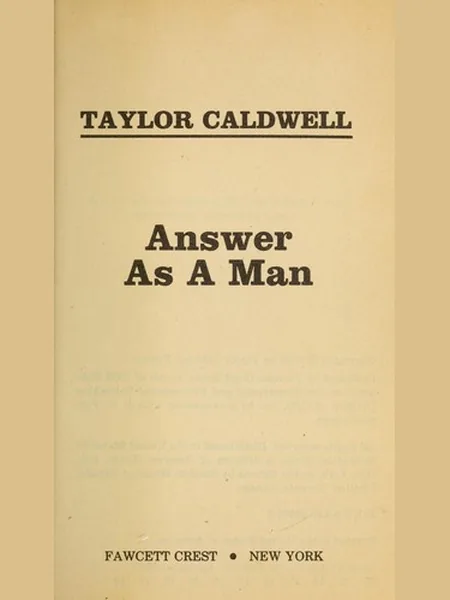 Answer As a Man cover