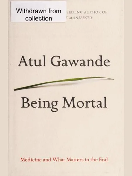 Being Mortal cover, Metropolitan Books 2014