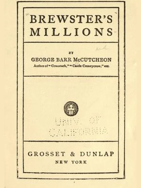 Brewster's Millions first edition cover, Grosset & Dunlap 1902