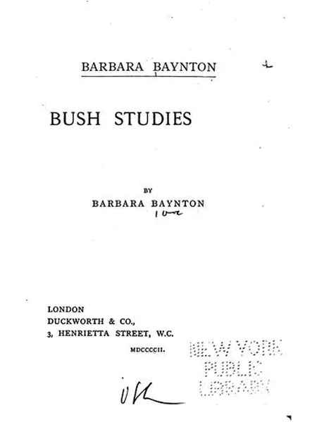 Bush Studies first edition cover, Duckworth 1902