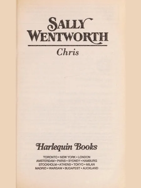 Chris, cover of another edition (the Mills & Boon 1995 cover is not yet photographed)