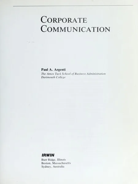 Corporate Communication cover