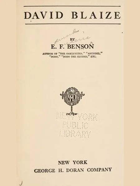 David Blaize first edition cover, Hodder & Stoughton 1916