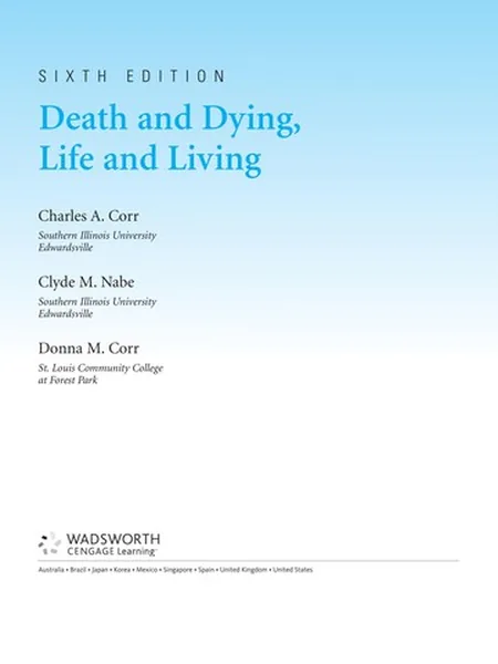 Death and Dying first edition cover, Wadsworth Pub. Co 2008