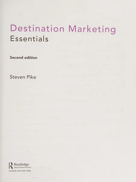 Destination Marketing cover, Routledge 2014