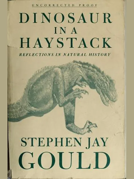 Dinosaur in a Haystack first edition cover, Harmony Books 1995