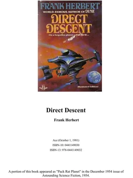 Direct Descent first edition cover, Ace Books 1980