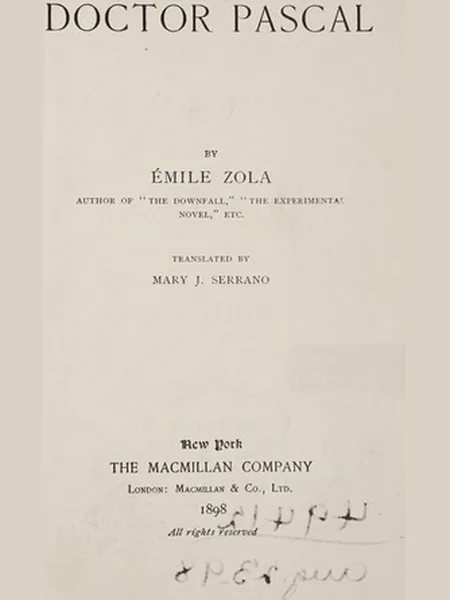 Doctor Pascal, cover of another edition (the Rose Pub 1893 cover is not yet photographed)
