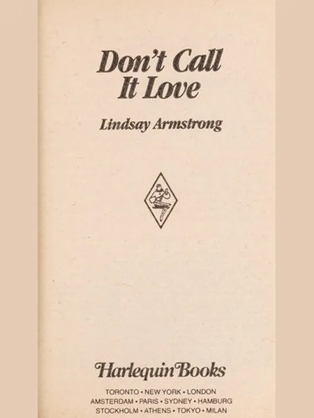 Don't Call It Love cover