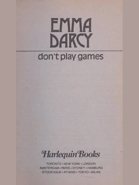 Don't Play Games, cover of another edition (the Mills & Boon 1985 cover is not yet photographed)