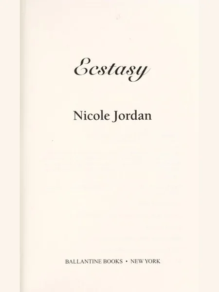 Ecstasy first edition cover, Ballantine Books 2002