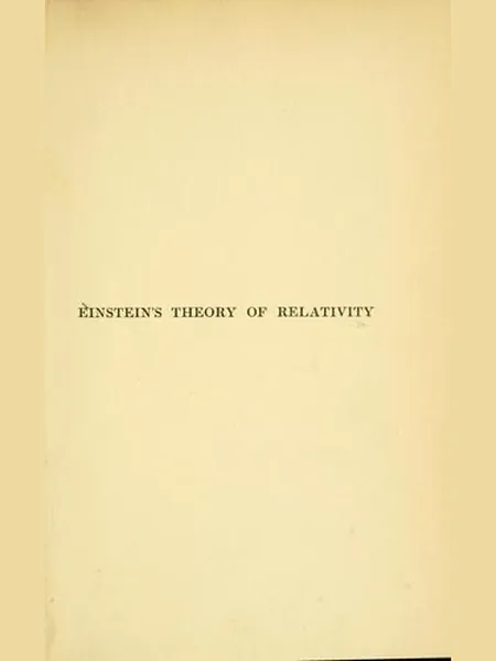Einstein's Theory of Relativity cover