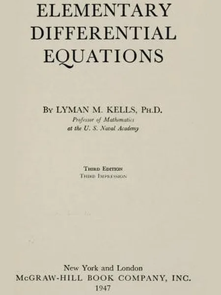 Elementary Differential Equations first edition cover, McGraw-Hill 1932