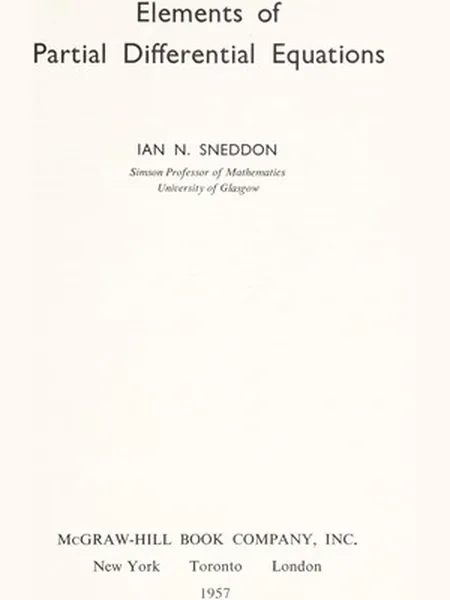 Elements of Partial Differential Equations cover