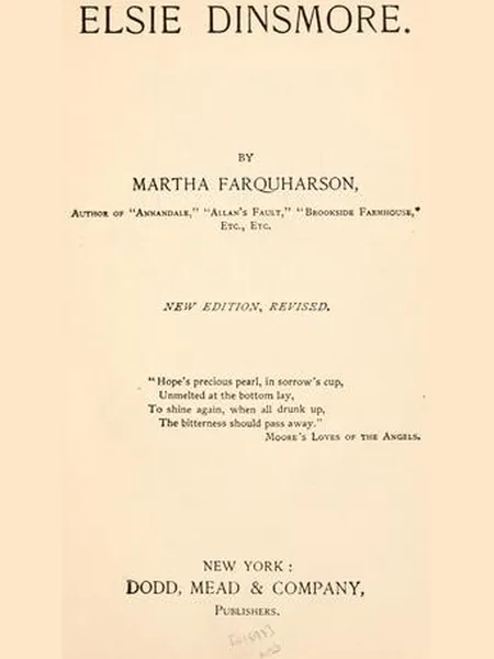 Elsie Dinsmore cover, Dodd, Mead 1896