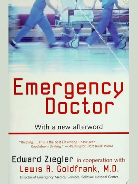 Emergency Doctor, cover of another edition (the Harper & Row 1987 cover is not yet photographed)