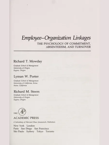 Employee-Organization Linkages cover