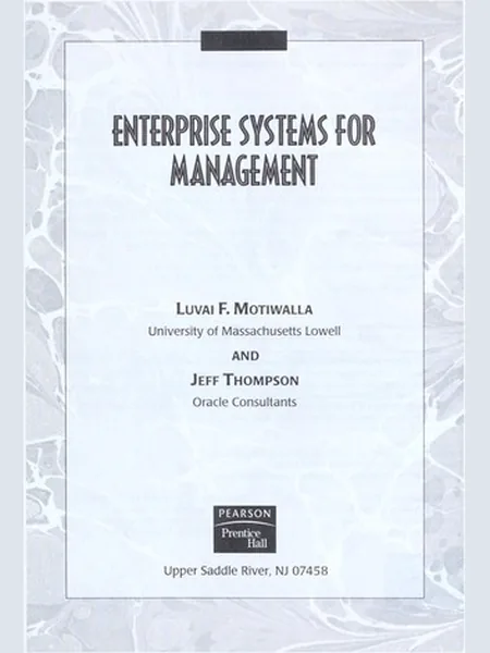 Enterprise Systems for Management cover