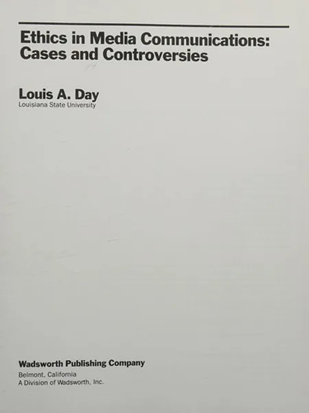 Ethics in Media Communications cover