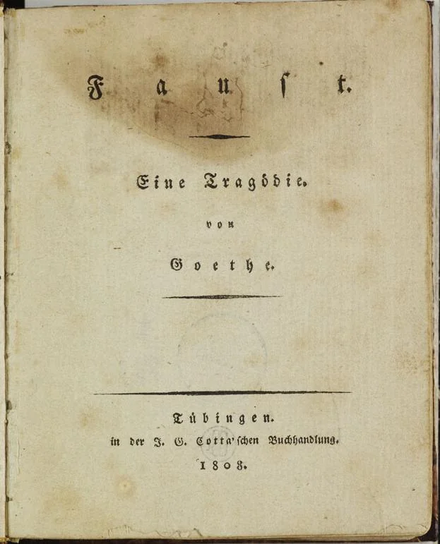 Faust first edition cover, J. G. Cotta'sche Buchhandlung 1808