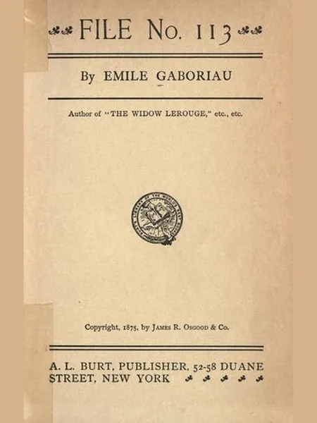 File No. 113 cover, G. Munro 1875