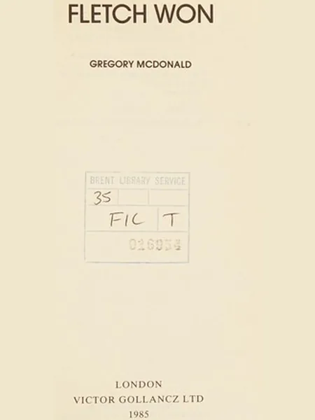 Fletch Won first edition cover, Gollancz 1985
