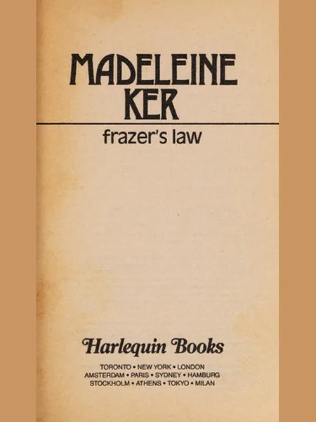 Frazer's Law cover