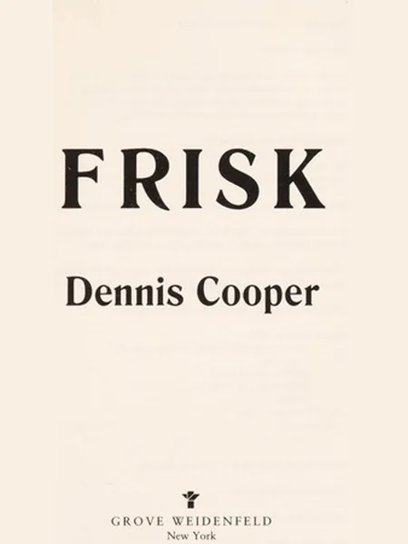 Frisk, cover of another edition (the Grove Weidenfeld 1991 cover is not yet photographed)