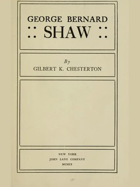 George Bernard Shaw first edition cover, J. Lane 1909