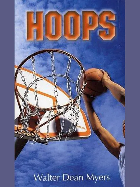 Hoops, cover of the Laurel Leaf, 1983 edition (the Delacorte Press 1981 cover is not yet photographed)