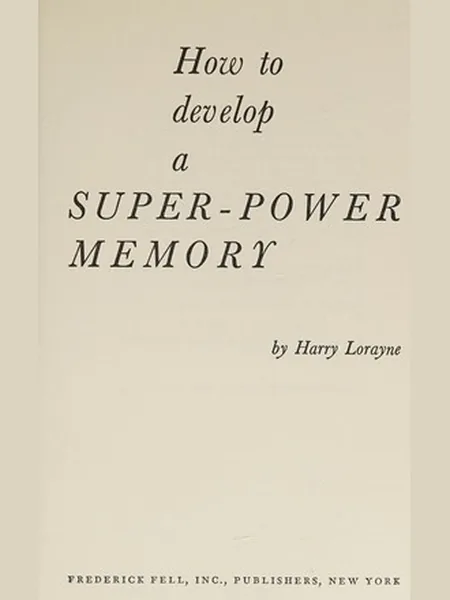 How to Develop a Super-Power Memory cover