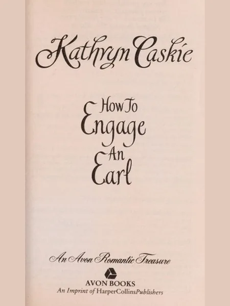 How To Engage An Earl first edition cover, HarperCollins 2007