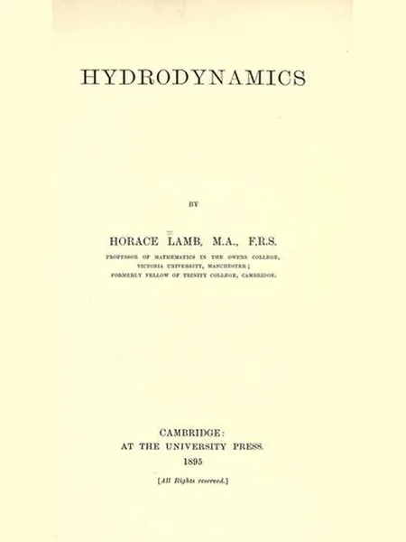 Hydrodynamics cover, University Press 1895