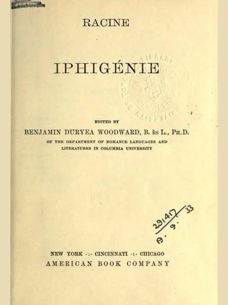 Iphigénie cover, American Book Co 1896