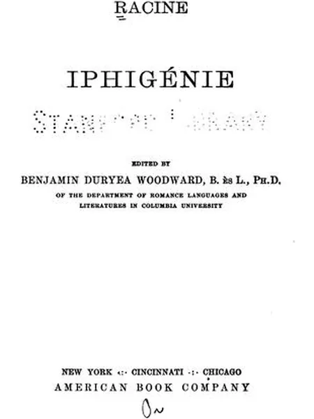 Iphigénie, cover of another edition (the Pergamon 1968 cover is not yet photographed)
