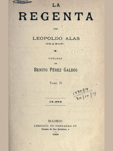 La Regenta, cover of another edition (the Alianza Editorial 1967 cover is not yet photographed)