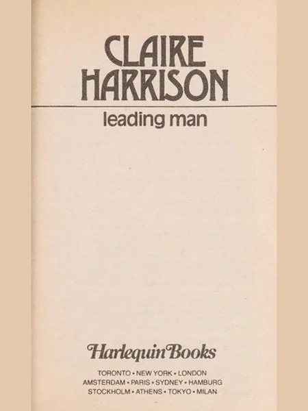 Leading Man, cover of the Harlequin, 1984 edition (the Mills & Boon 1984 cover is not yet photographed)