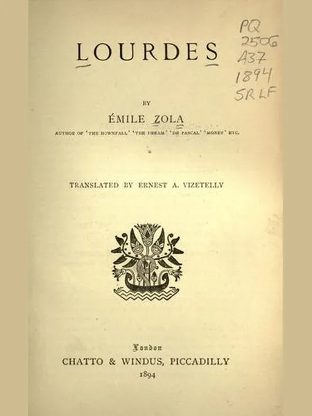 Lourdes cover, Chatto & Windus 1894