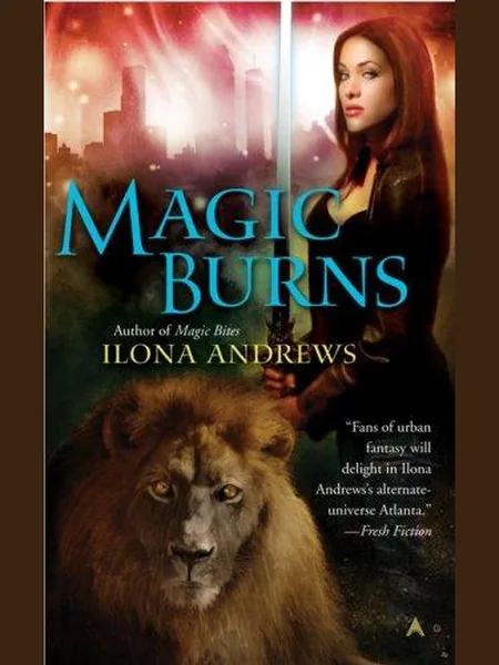 Magic Burns (Kate Daniels, Book 2) first edition cover, Ace Books 2008