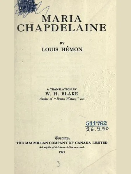 Maria Chapdelaine cover, Macmillan 1921
