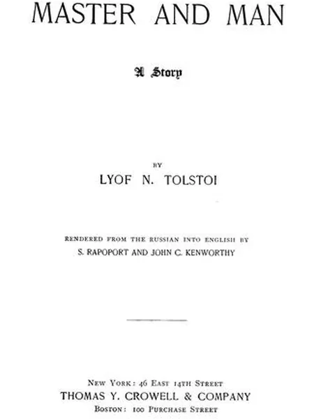 Master and Man cover, Crowell 1895