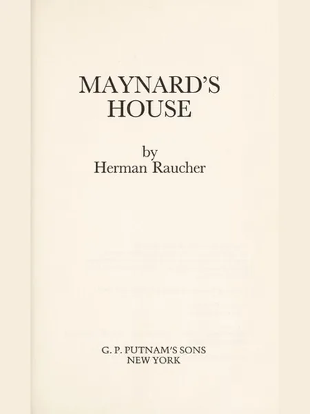 Maynard's House, cover of another edition (the Joseph 1981 cover is not yet photographed)
