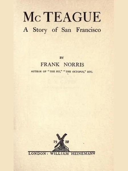 McTeague cover, Heinemann 1922