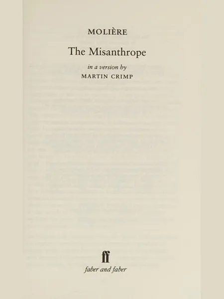 Misanthrope, cover of another edition (the Leroy-Berger, printer 1819 cover is not yet photographed)